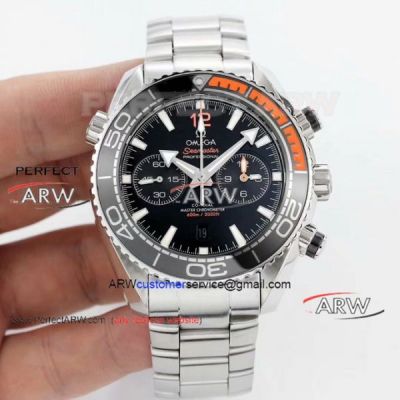 OM Factory Omega Seamaster 600M Swiss 9900 45.5MM Men Watch - Steel Case Black Face Black&Orange Bezel